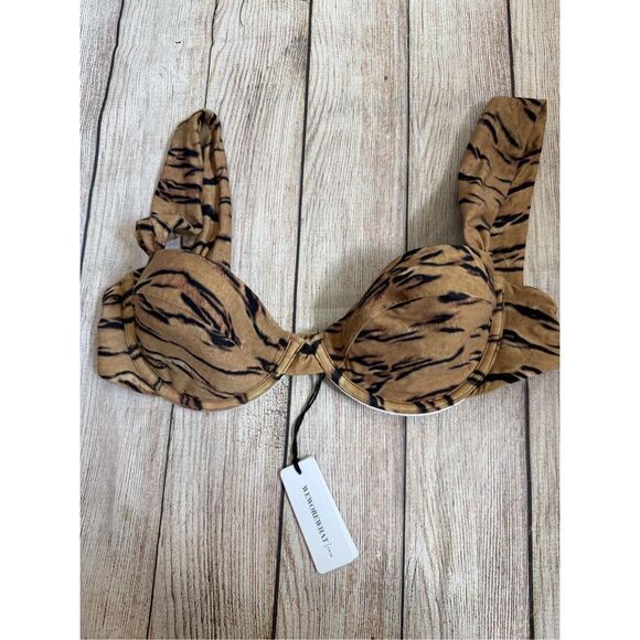 NWT WeWoreWhat Claudia Underwire Bikini Top Tiger Print Animal Size M - Picture 6 of 13